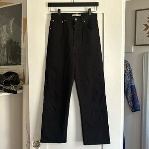Levi’s straight ribcage denim black jeans size 27